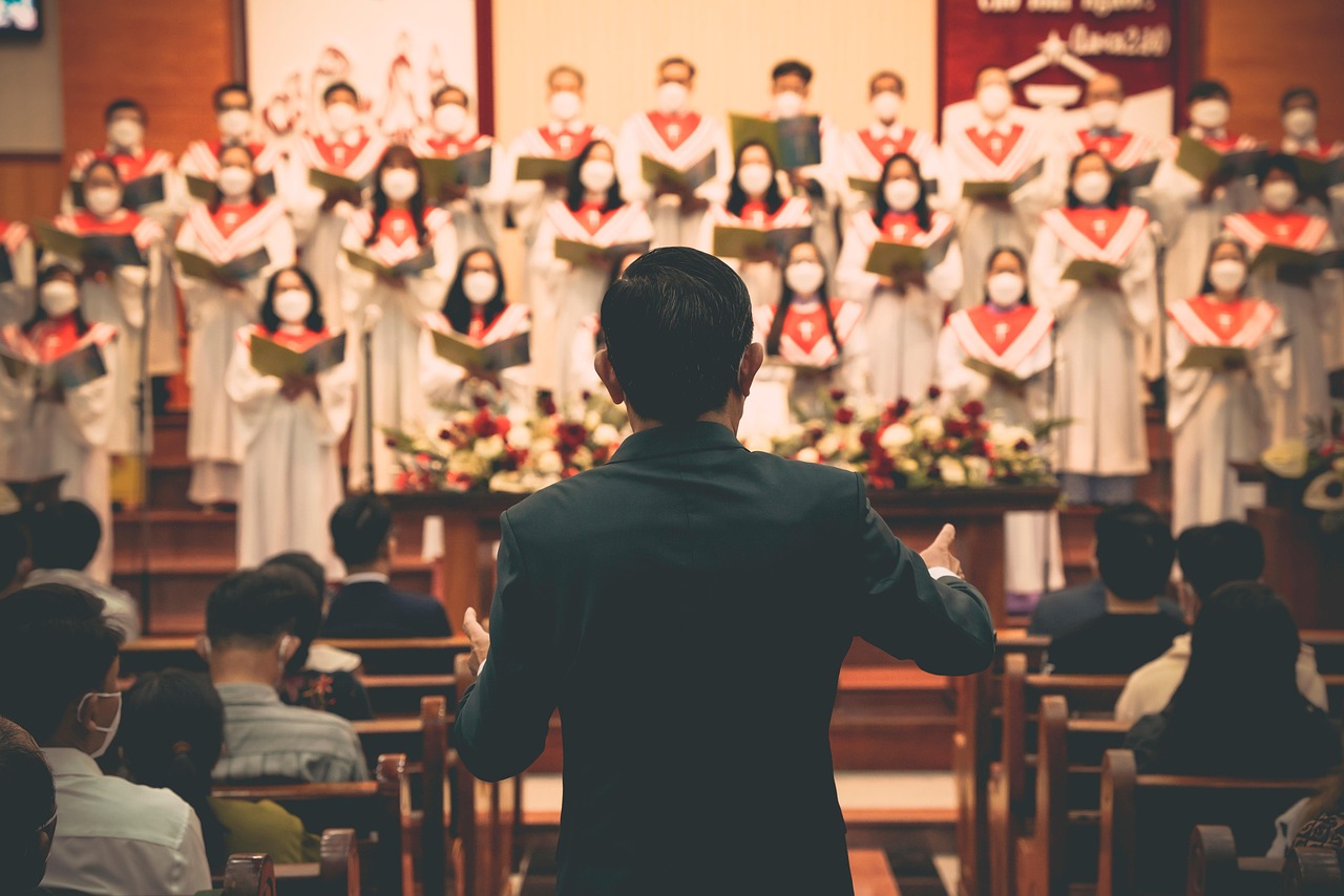 Choir singing together