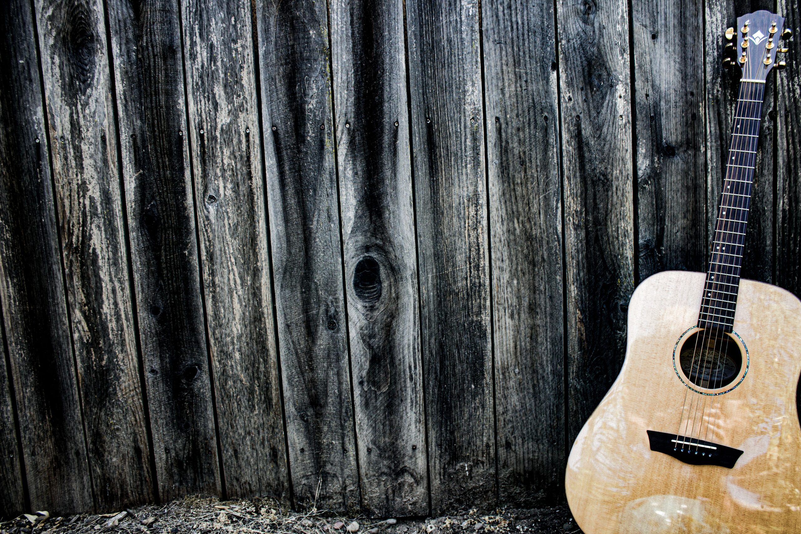 Acoustic guitar at a country worship service